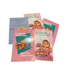 VTG Argus GARFIELD Wall Poster 9x13.5”Heavy Paper “I Used To Exercise But I’m ..